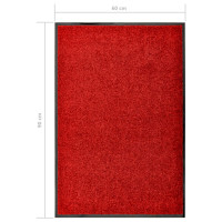 Produktbild för Dörrmatta tvättbar röd 60x90 cm