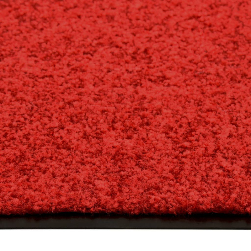 Produktbild för Dörrmatta tvättbar röd 60x180 cm