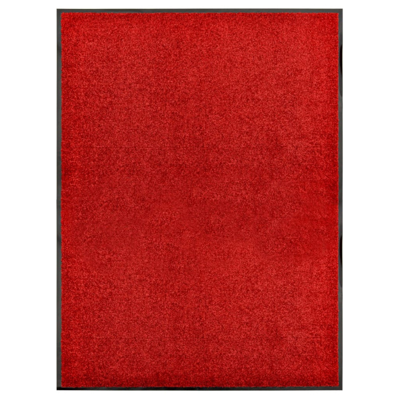 Produktbild för Dörrmatta tvättbar röd 90x120 cm