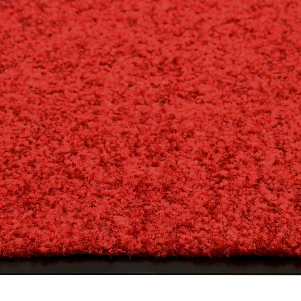 Produktbild för Dörrmatta tvättbar röd 90x150 cm