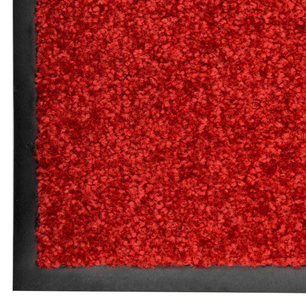 Produktbild för Dörrmatta tvättbar röd 120x180 cm