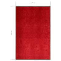 Produktbild för Dörrmatta tvättbar röd 120x180 cm
