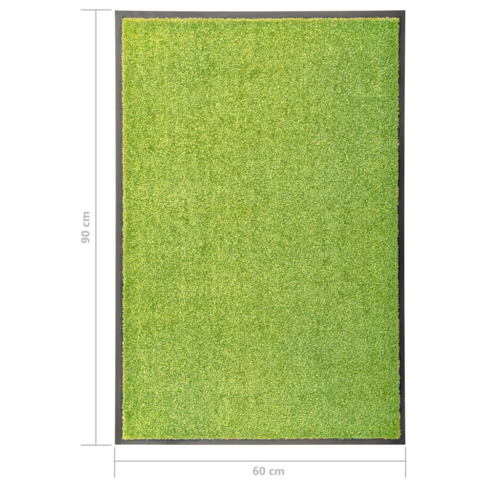Produktbild för Dörrmatta tvättbar grön 60x90 cm