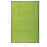 Produktbild för Dörrmatta tvättbar grön 60x90 cm