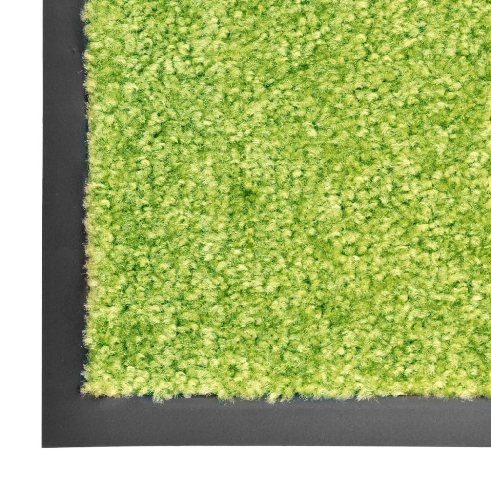 Produktbild för Dörrmatta tvättbar grön 60x180 cm