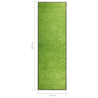 Produktbild för Dörrmatta tvättbar grön 60x180 cm