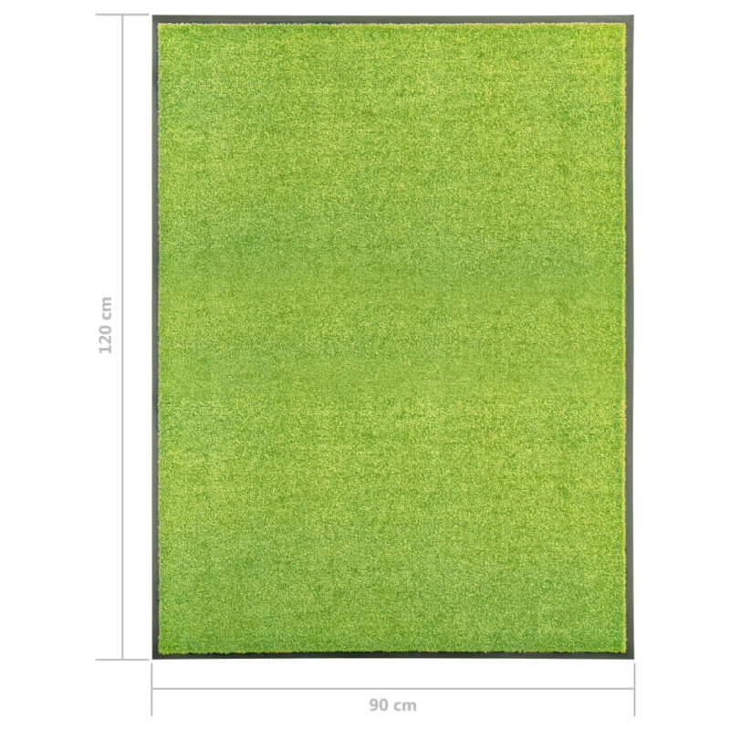 Produktbild för Dörrmatta tvättbar grön 90x120 cm