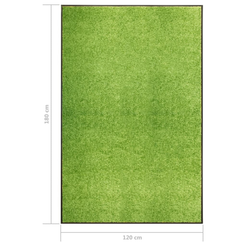 Produktbild för Dörrmatta tvättbar grön 120x180 cm
