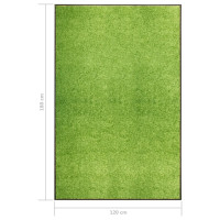 Produktbild för Dörrmatta tvättbar grön 120x180 cm