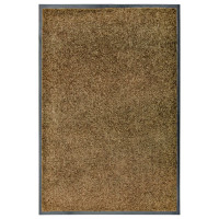 Produktbild för Dörrmatta tvättbar brun 60x90 cm