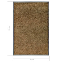 Produktbild för Dörrmatta tvättbar brun 60x90 cm