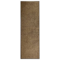 Produktbild för Dörrmatta tvättbar brun 60x180 cm