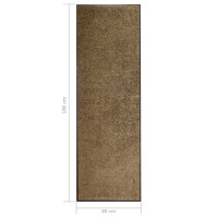 Produktbild för Dörrmatta tvättbar brun 60x180 cm