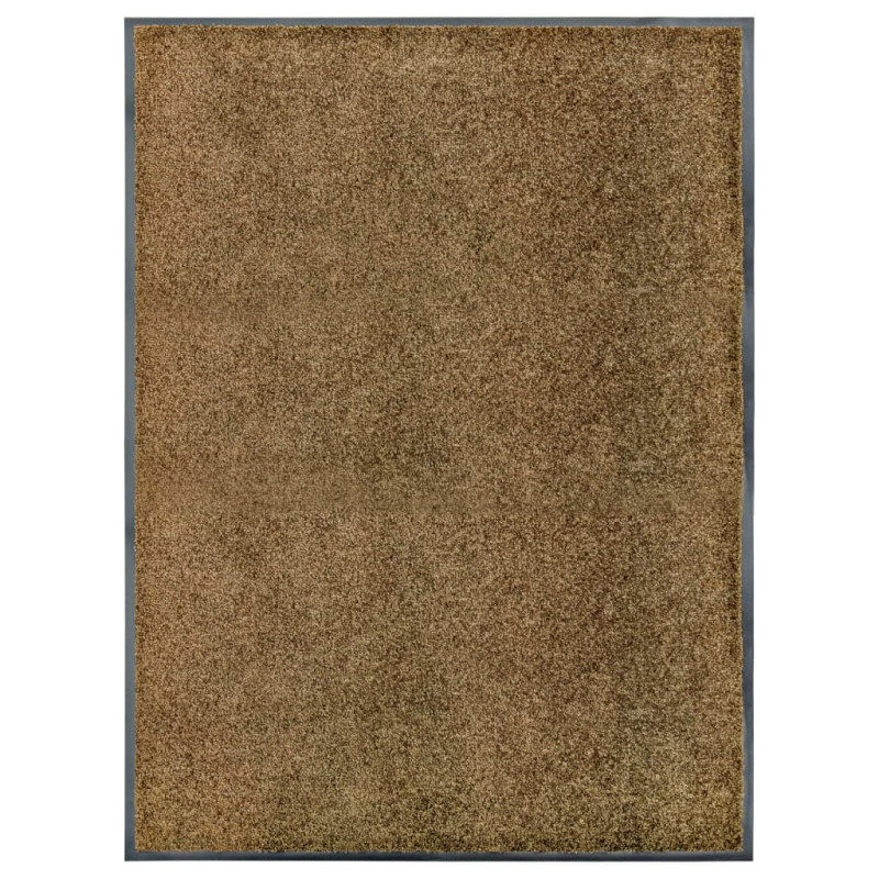 Produktbild för Dörrmatta tvättbar brun 90x120 cm