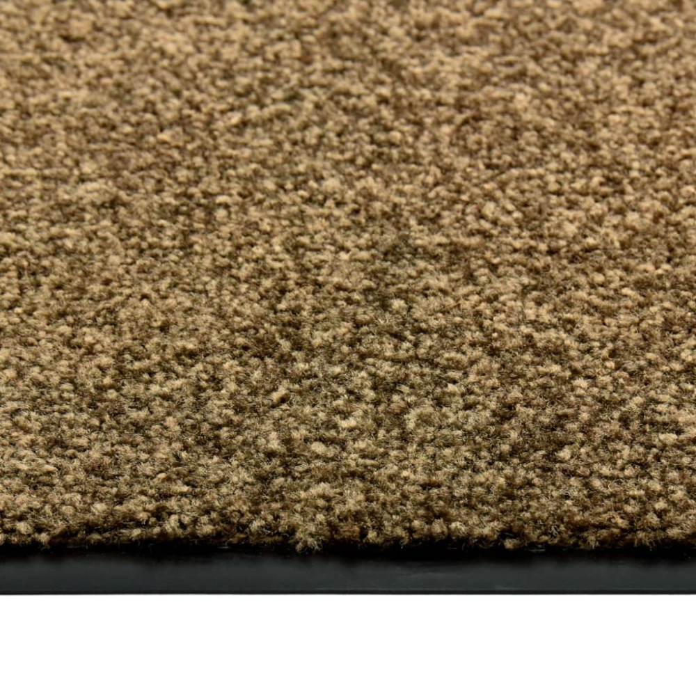 Produktbild för Dörrmatta tvättbar brun 90x120 cm