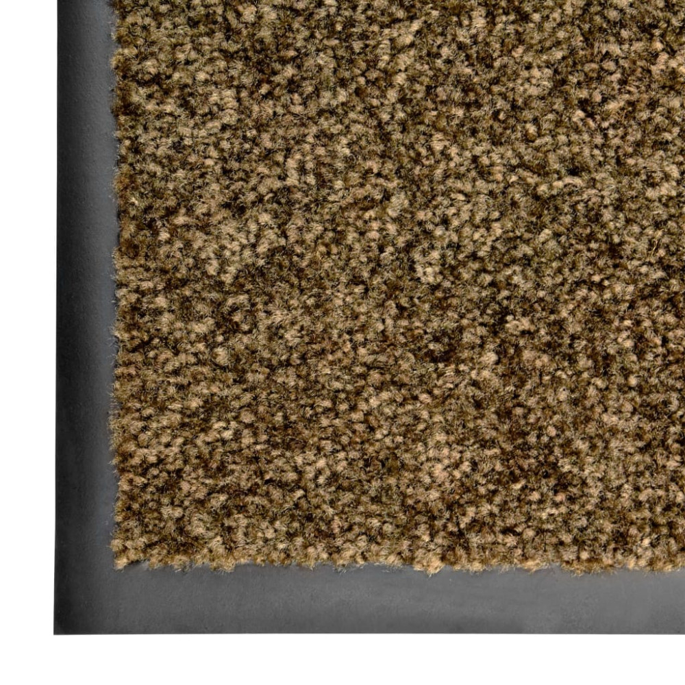 Produktbild för Dörrmatta tvättbar brun 90x120 cm