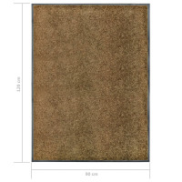 Produktbild för Dörrmatta tvättbar brun 90x120 cm