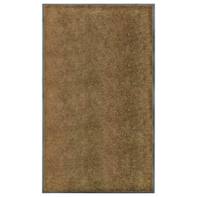 Produktbild för Dörrmatta tvättbar brun 90x150 cm