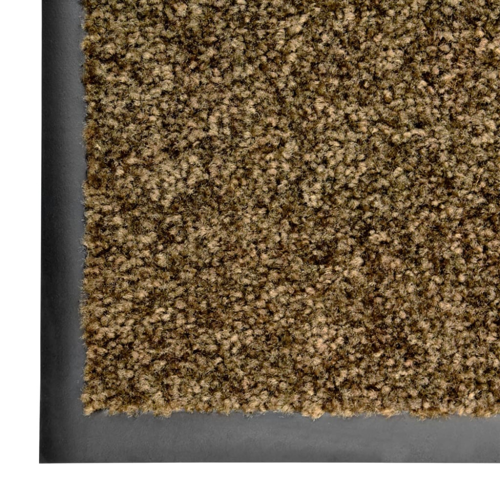 Produktbild för Dörrmatta tvättbar brun 90x150 cm