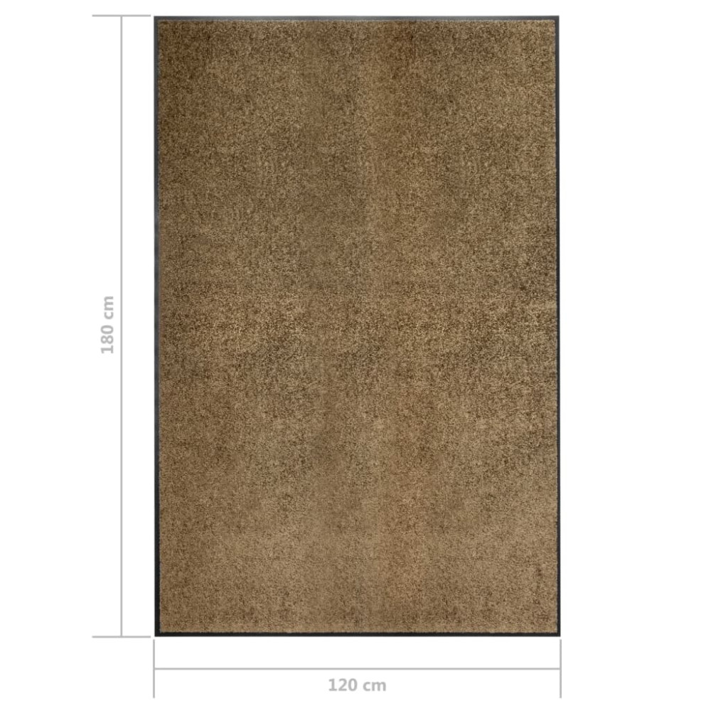 Produktbild för Dörrmatta tvättbar brun 120x180 cm