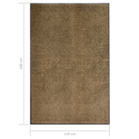 Produktbild för Dörrmatta tvättbar brun 120x180 cm