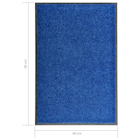 Produktbild för Dörrmatta tvättbar blå 60x90 cm