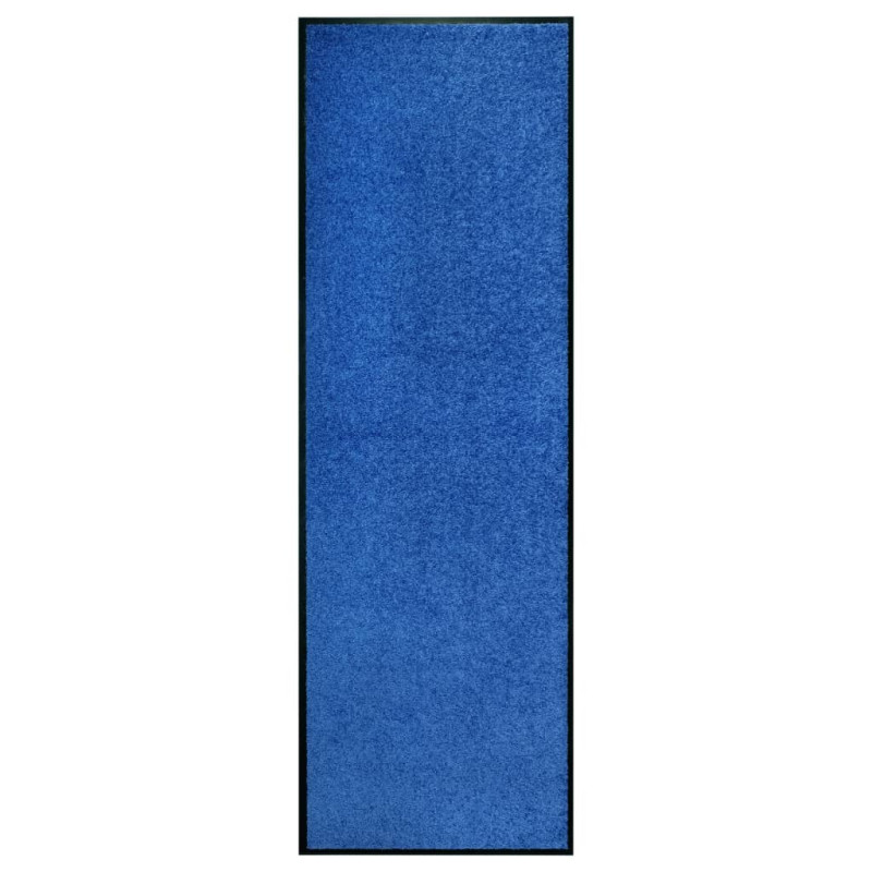 Produktbild för Dörrmatta tvättbar blå 60x180 cm