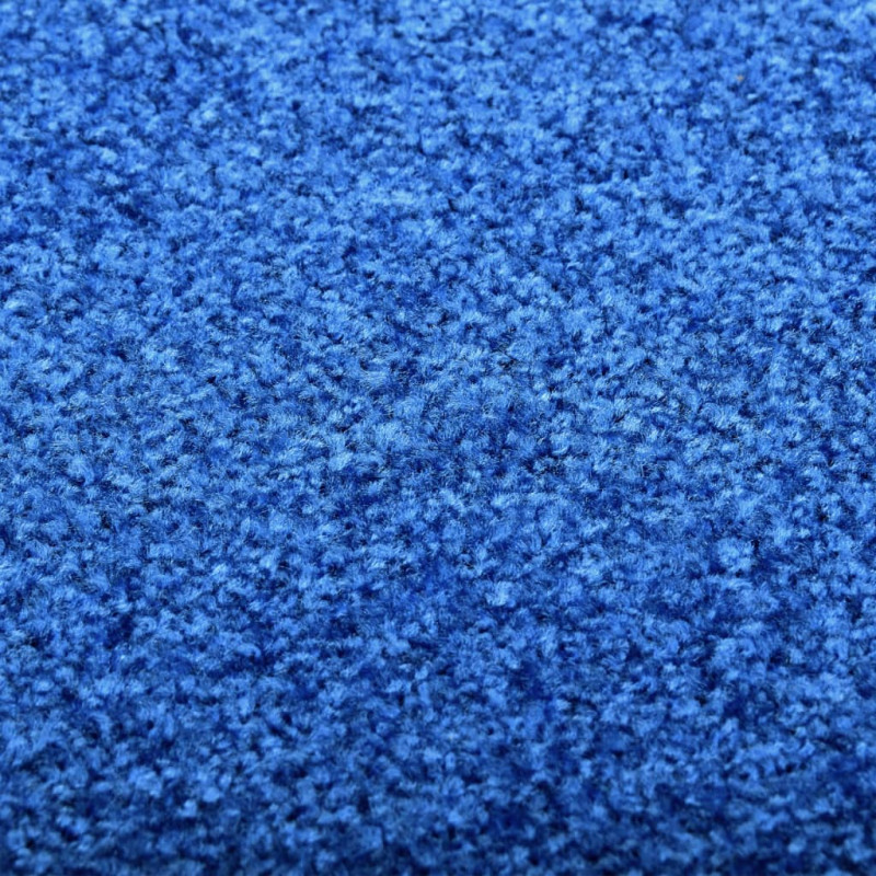 Produktbild för Dörrmatta tvättbar blå 60x180 cm