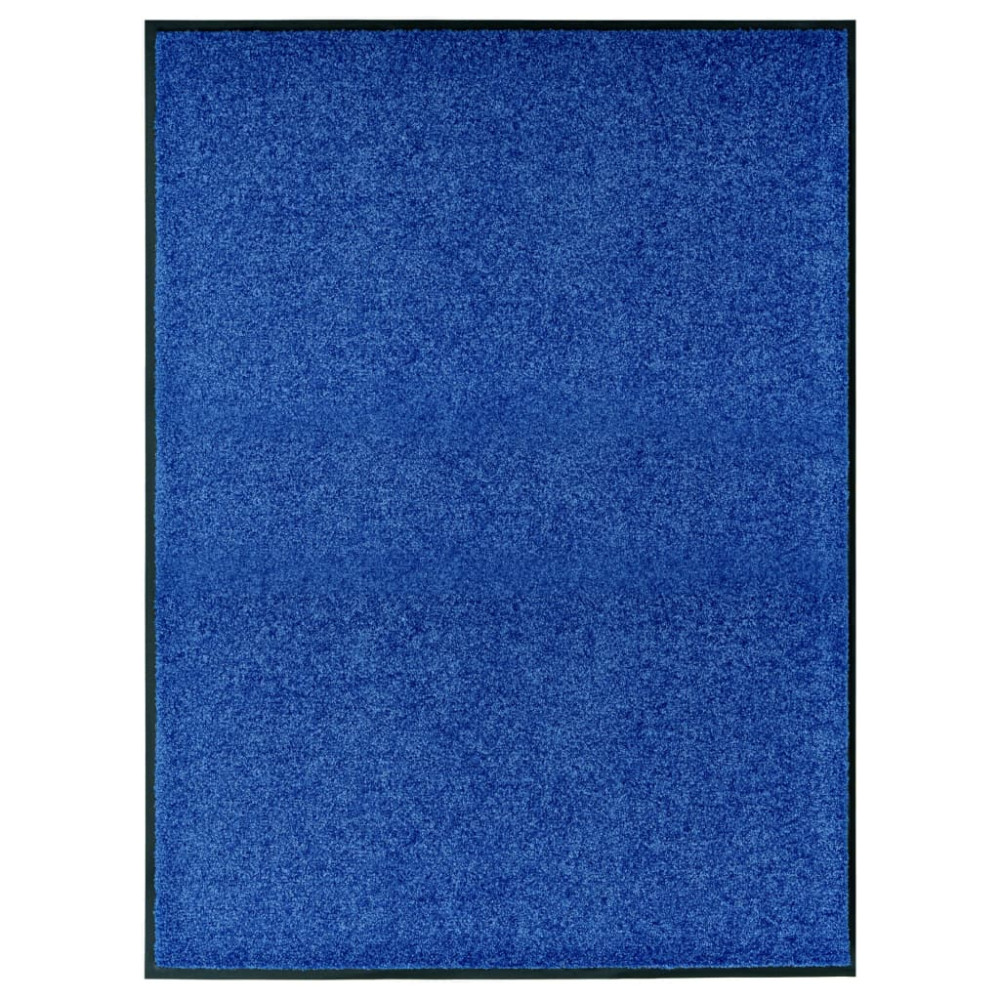 Produktbild för Dörrmatta tvättbar blå 90x120 cm