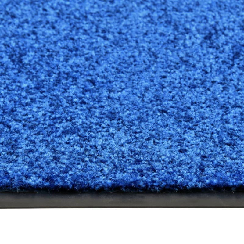 Produktbild för Dörrmatta tvättbar blå 90x150 cm
