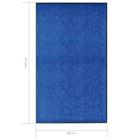 Miniatyr av produktbild för Dörrmatta tvättbar blå 90x150 cm