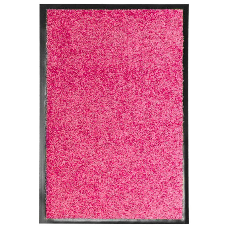 Produktbild för Dörrmatta tvättbar rosa 40x60 cm