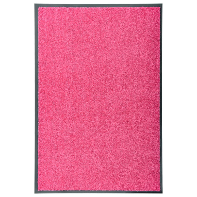 Produktbild för Dörrmatta tvättbar rosa 60x90 cm