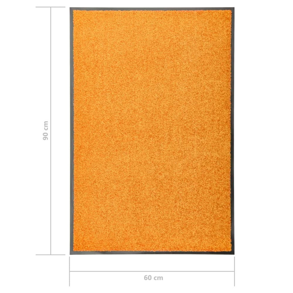 Produktbild för Dörrmatta tvättbar orange 60x90 cm