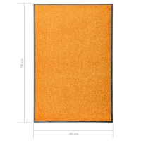 Produktbild för Dörrmatta tvättbar orange 60x90 cm