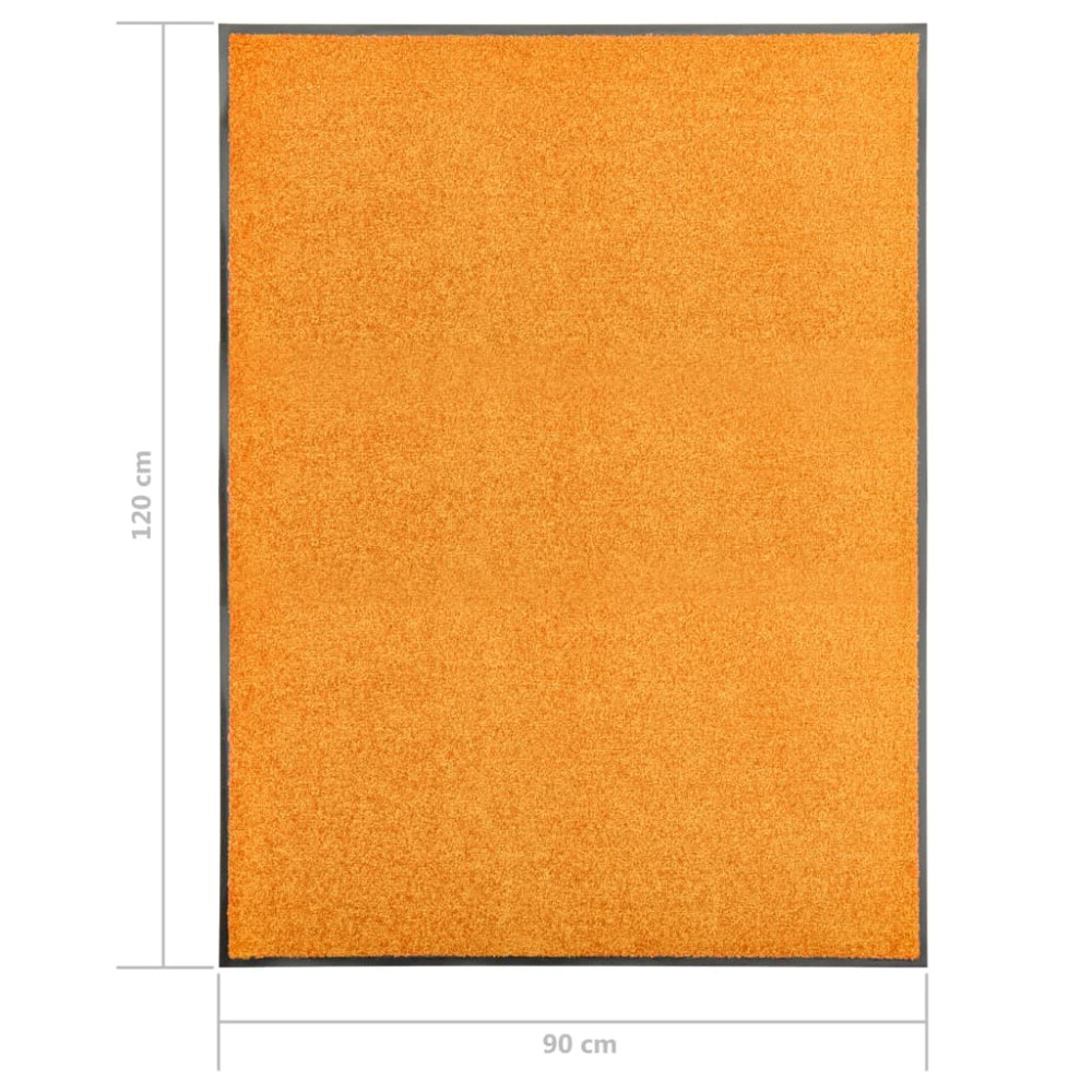 Produktbild för Dörrmatta tvättbar orange 90x120 cm