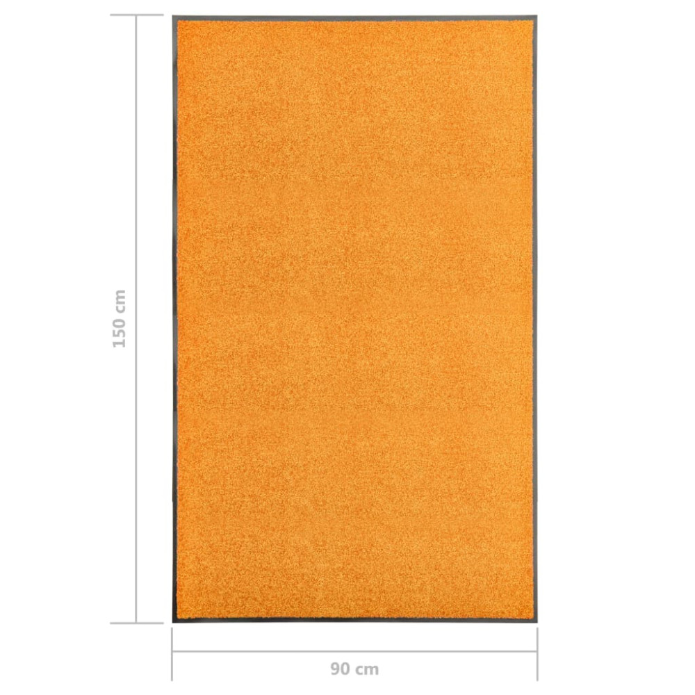 Produktbild för Dörrmatta tvättbar orange 90x150 cm