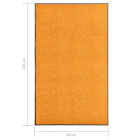 Produktbild för Dörrmatta tvättbar orange 90x150 cm