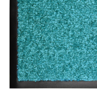 Produktbild för Dörrmatta tvättbar cyan 60x90 cm