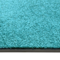 Produktbild för Dörrmatta tvättbar cyan 60x90 cm