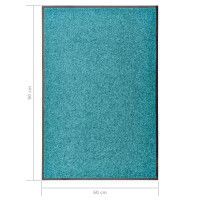 Produktbild för Dörrmatta tvättbar cyan 60x90 cm