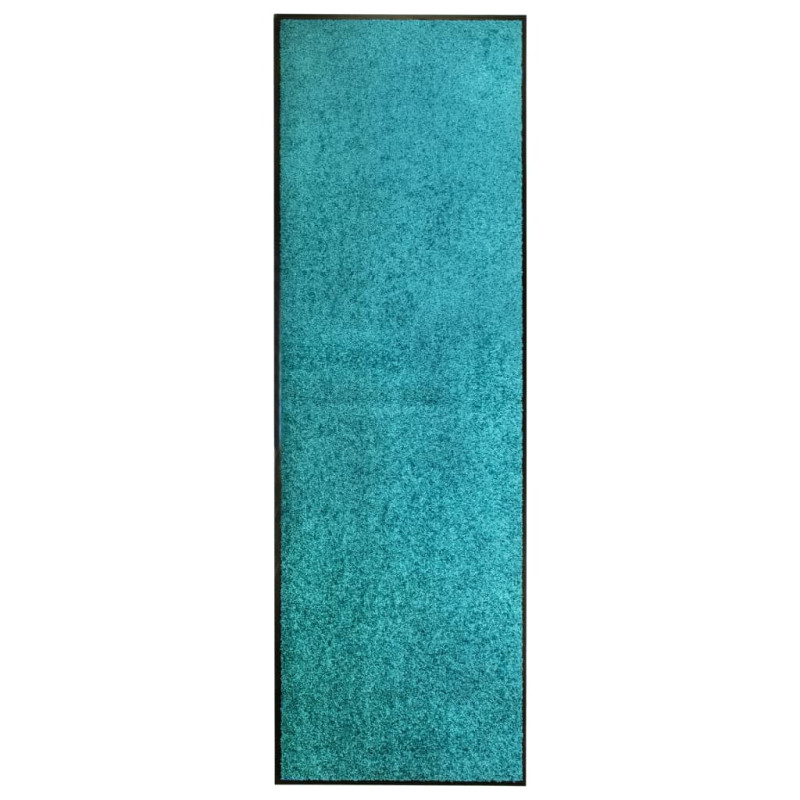 Produktbild för Dörrmatta tvättbar cyan 60x180 cm