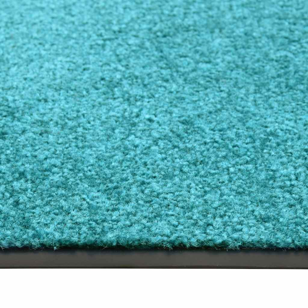 Produktbild för Dörrmatta tvättbar cyan 60x180 cm