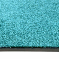 Produktbild för Dörrmatta tvättbar cyan 60x180 cm