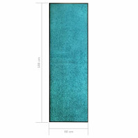 Produktbild för Dörrmatta tvättbar cyan 60x180 cm