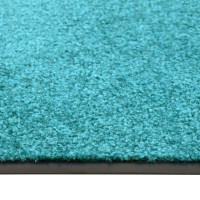 Produktbild för Dörrmatta tvättbar cyan 90x120 cm