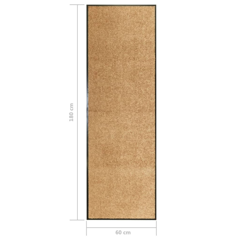 Produktbild för Dörrmatta tvättbar gräddvit 60x180 cm