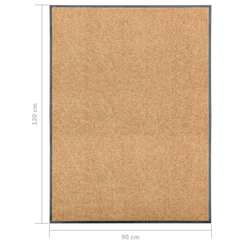 Produktbild för Dörrmatta tvättbar gräddvit 90x120 cm