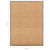 Produktbild för Dörrmatta tvättbar gräddvit 90x120 cm