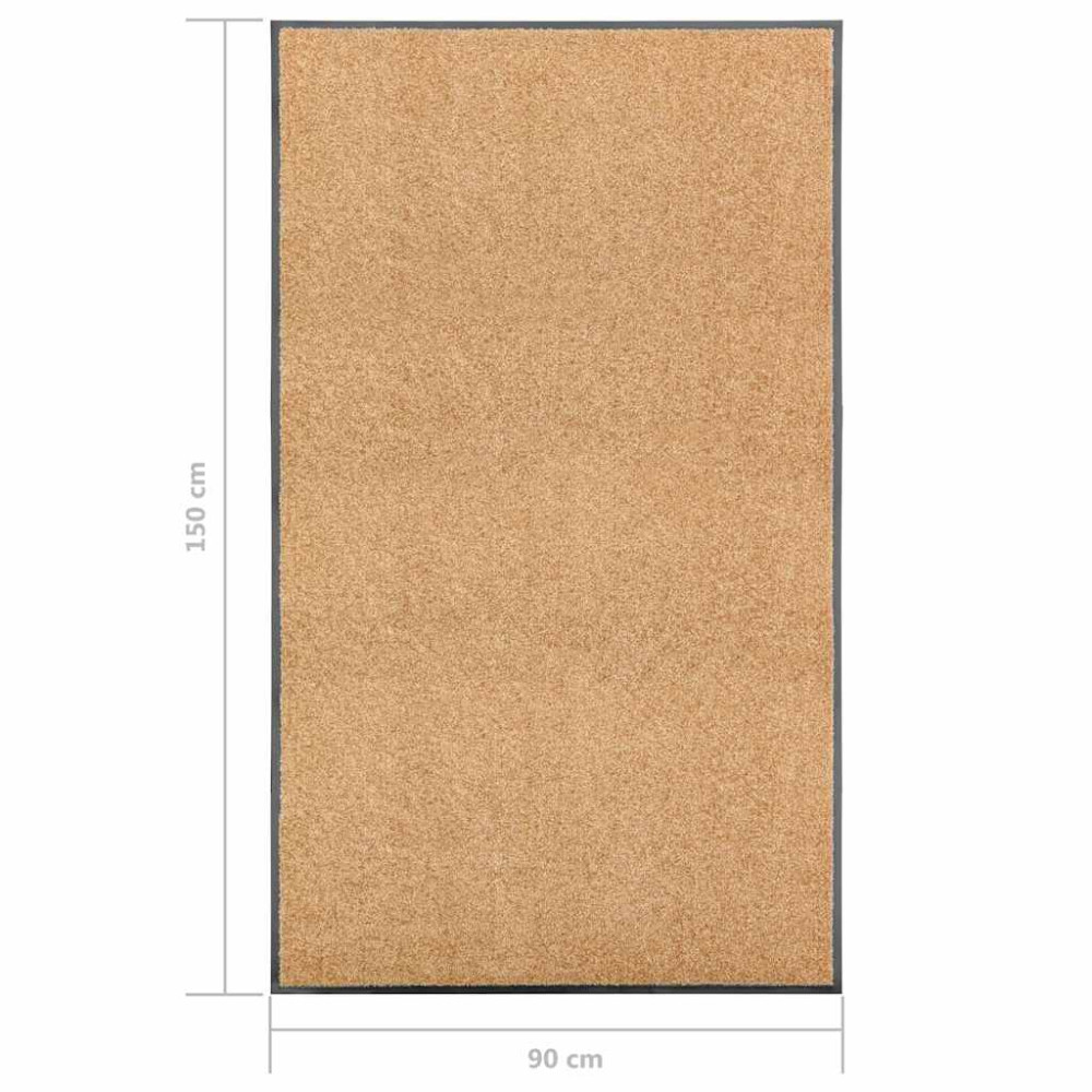 Produktbild för Dörrmatta tvättbar gräddvit 90x150 cm